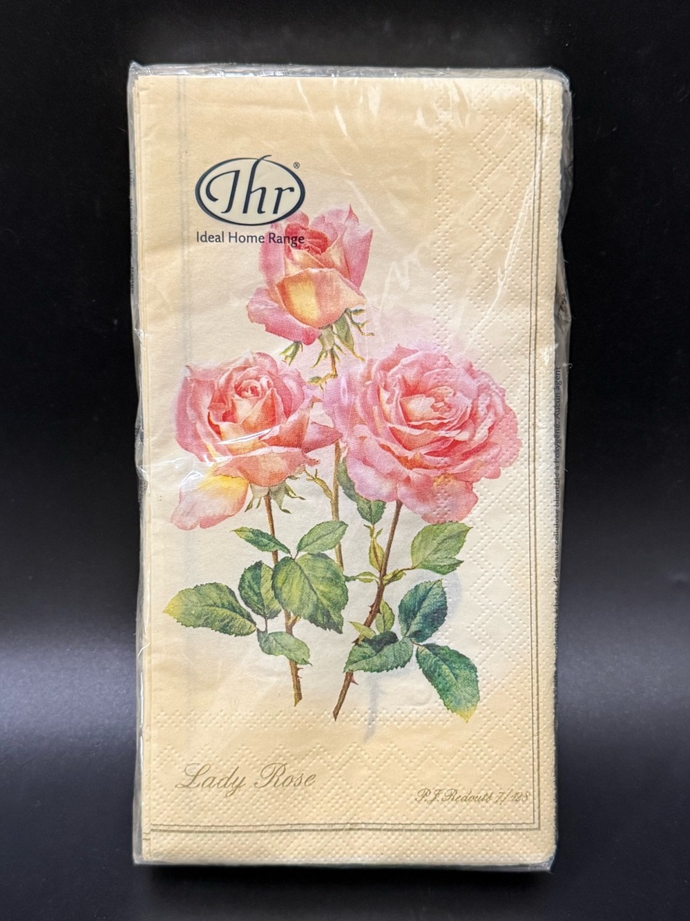 Ideal Home Range Lady Rose by P.J. Redoute Flower 16pc 3-ply Napkins Decoupage